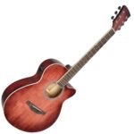 Soundsation SaguaroHW-CE RD mini Jumbo Cutaway elektroakusztikus gitár piros