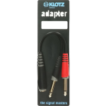 Klotz AYS-5 Y-adapter kábel 20cm 6.3 sztereo jack aljzat-2x6.3 mono jack dugó