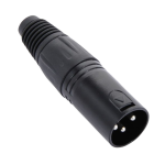 Worldmix XLR3 egyenes lengő dugó fekete EC3M-B
