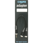 Klotz AYB4 Y-adapter kábel aranyozott 3.5Jack3 dugó - 2x3.5Jack3 aljzat, PCU201-Z kábel fekete