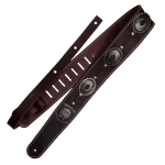 Richter Motörhead Brown Old-Silver Concho Strap 1567 bőr gitárheveder