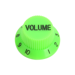 Partsland &apos;VOLUME&apos; zöld műanyag potmétersapka PST-V-GREEN, W25mm, H12.9mm, bordástengely d:6mm