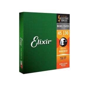 Elixir Nanoweb Coating 14202 Light 45-130 Nickel Plated elektromos basszusgitár 5húros készlet