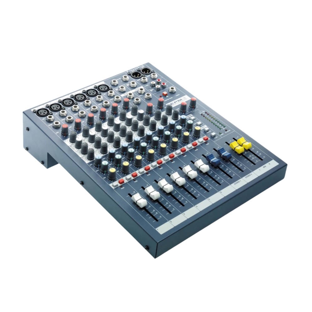 Soundcraft EPM6 analóg keverő 6mik+2ST, tolópoti, SCR-RW5734EU